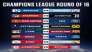 ผลประกบคู่ UCL รอบ 16 ทีมสุดท้าย